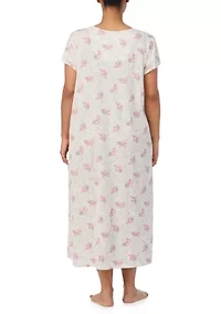 Plus Flutter Sleeve Midi Nightgown