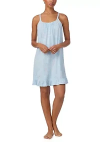 Double Strap Button Neck Nightgown