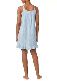 Double Strap Button Neck Nightgown