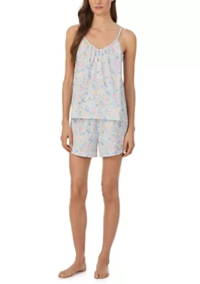 Sleeveless V-Neck Boxer Pajama Set