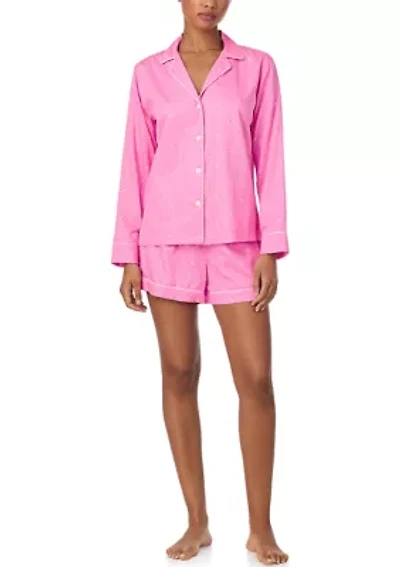 Long Sleeve Notch Collar Boxer Pajama Set