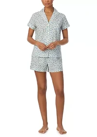 Short Sleeve Notch Collar Boxer Pajama Set