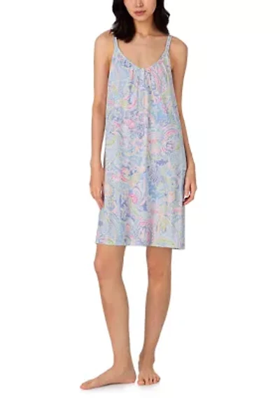 Double Strap Button V-Neck Short Gown