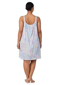 Plus Double Strap Button V-Neck Short Chemise