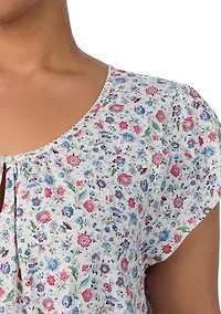 Plus Flutter Sleeve Keyhole Neck Gown