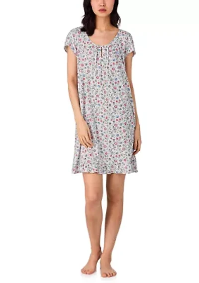 Flutter Sleeve Keyhole Neck Gown