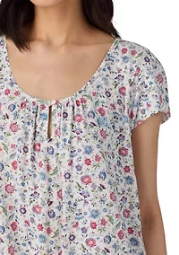 Flutter Sleeve Keyhole Neck Gown