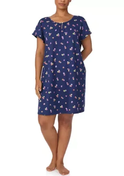 Plus Ruffle Sleeve Keyhole Neck Gown