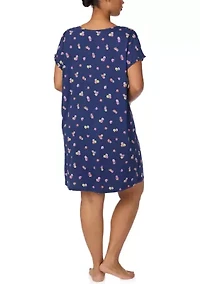 Plus Ruffle Sleeve Keyhole Neck Gown