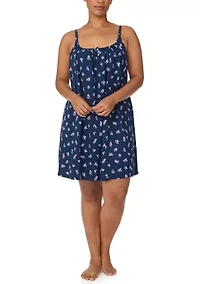 Plus Double Strap Button Neck Gown