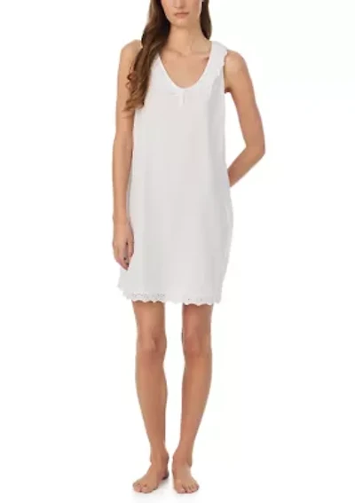 Eyelet Button Flutter Neck Gown
