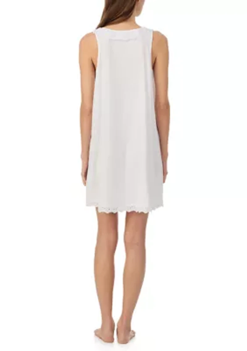 Eyelet Button Flutter Neck Gown