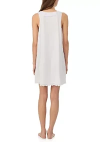 Eyelet Button Flutter Neck Gown