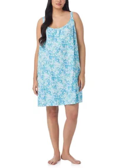 Plus Double Strap Button Neck Gown
