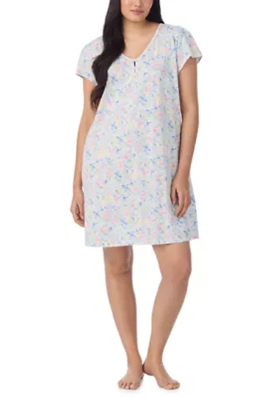 Plus Flutter Sleeve V-Neck Gown