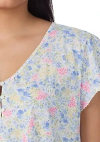 Plus Flutter Sleeve V-Neck Gown