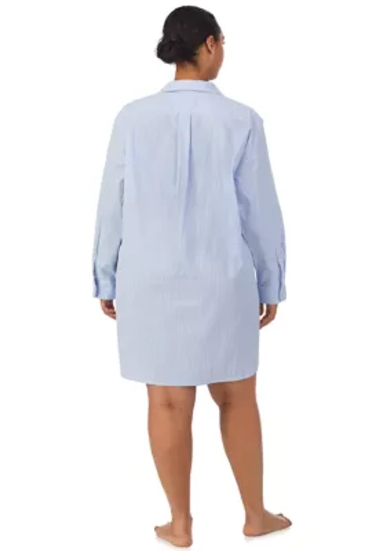 Plus Long Sleeve Roll Tab His Shirt Sleepshirt