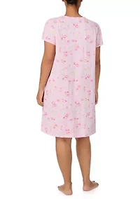 Plus Flutter Sleeve Ruffle V-Neck Gown