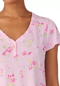 Flutter Sleeve Ruffle V-Neck Gown