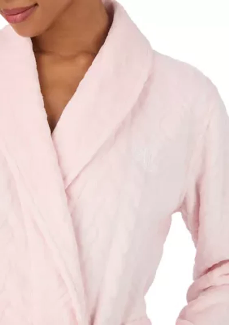Long Sleeve Shawl Collar Short Robe