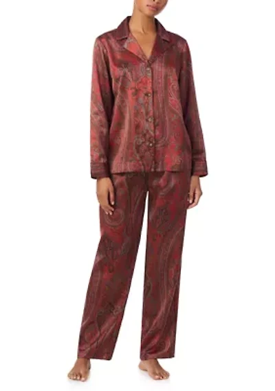 Long Sleeve Notch Collar Pant Pajama Set