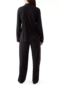 Long Sleeve Notch Collar Pant Pajama Set