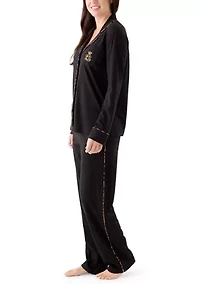 Long Sleeve Notch Collar Pant Pajama Set