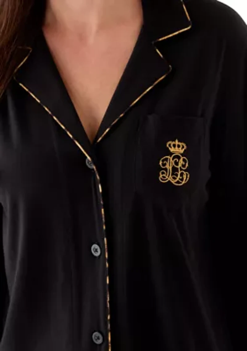 Long Sleeve Notch Collar Pant Pajama Set