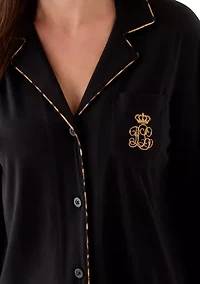 Long Sleeve Notch Collar Pant Pajama Set