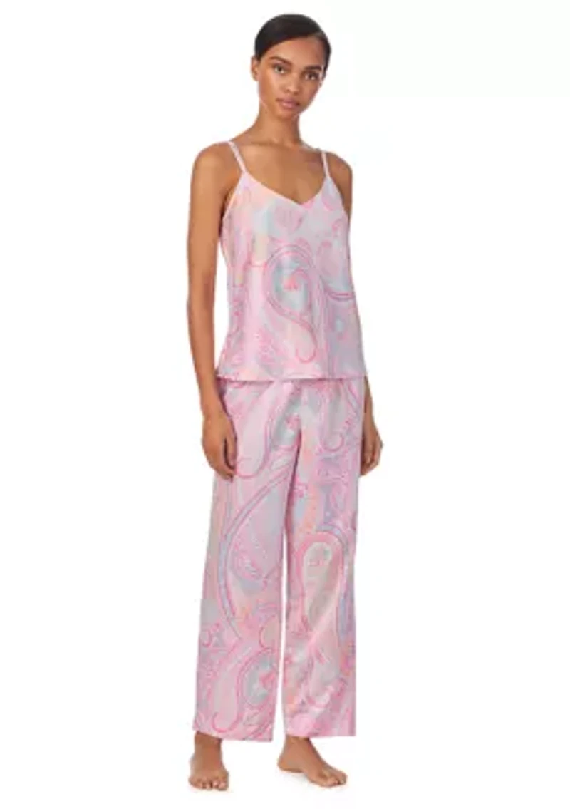 Double Strap V-Neck Ankle Pant Pajama Set