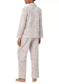 Long Sleeve Notch Collar Pant Pajama Set