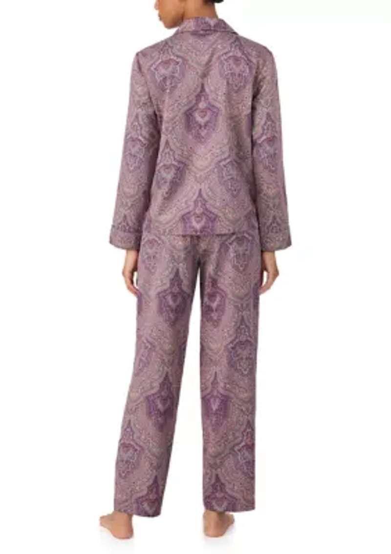 Long Sleeve Notch Collar Pant Pajama Set
