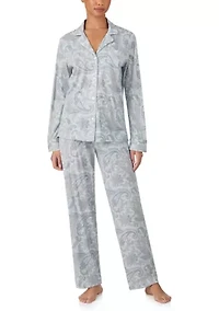 Long Sleeve Notch Collar Pant Pajama Set