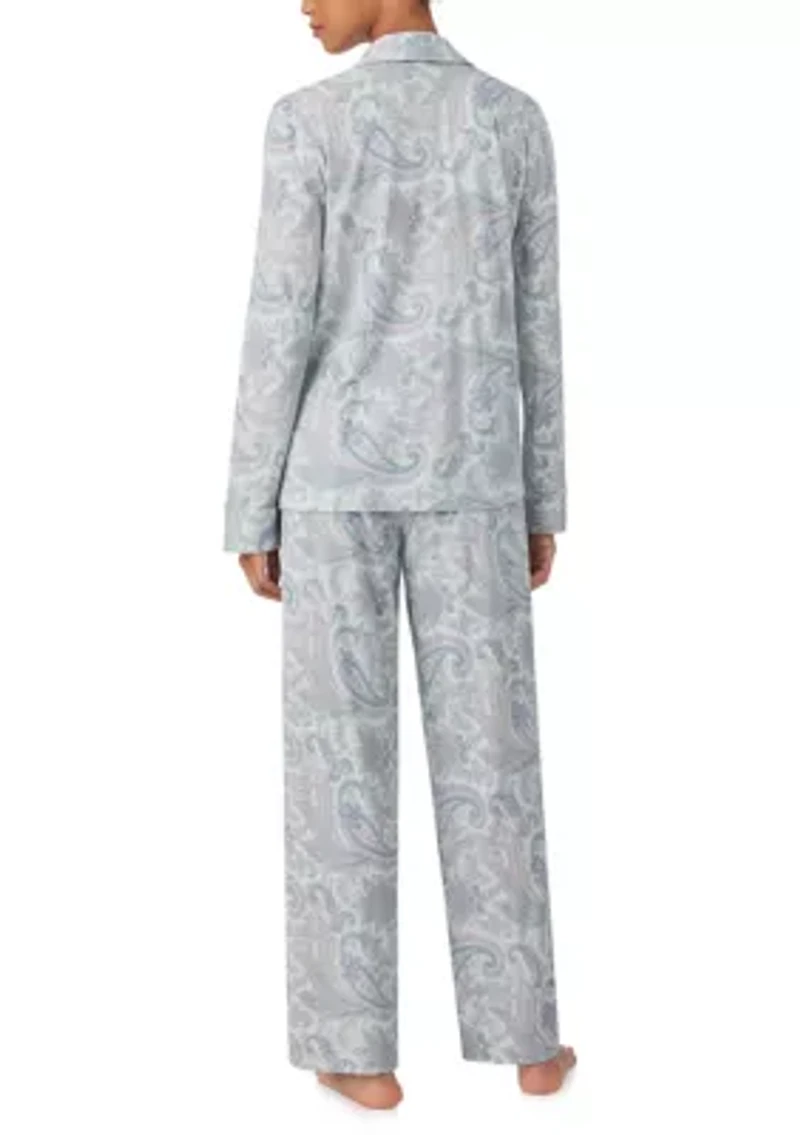 Long Sleeve Notch Collar Pant Pajama Set