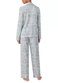 Long Sleeve Notch Collar Pant Pajama Set