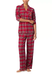 Long Sleeve Notch Collar Pant Pajama Set