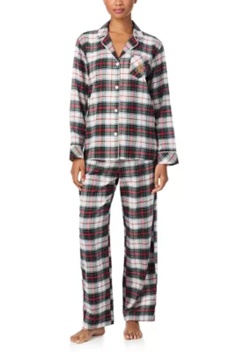 Long Sleeve Notch Collar Pant Pajama Set