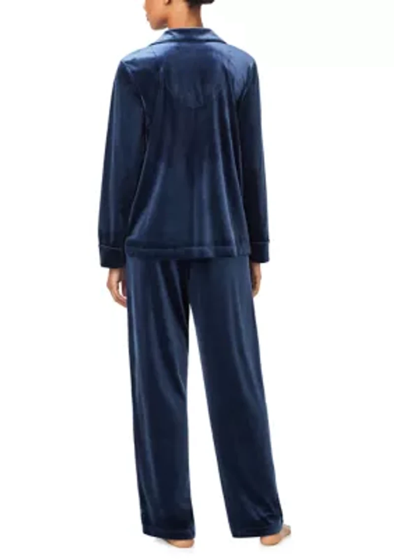 Long Sleeve Notch Collar Pant Pajama Set