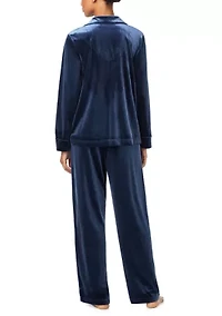 Long Sleeve Notch Collar Pant Pajama Set
