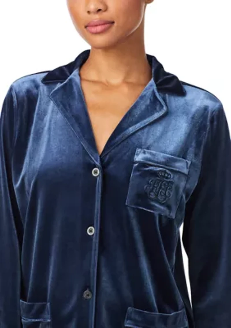 Long Sleeve Notch Collar Pant Pajama Set