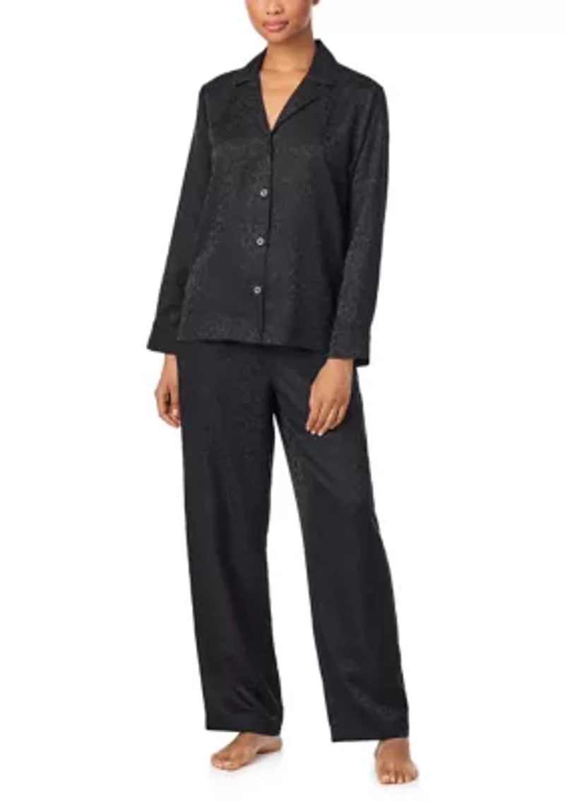 Long Sleeve Notch Collar Pant Pajama Set