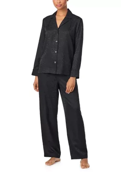 Long Sleeve Notch Collar Pant Pajama Set