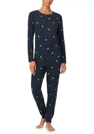 Long Sleeve Henley Jogger Pant Pajama Set