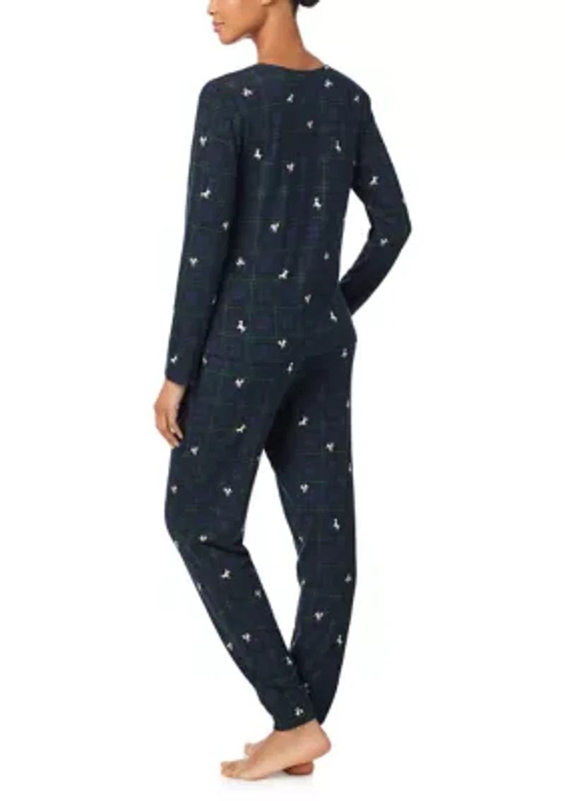 Long Sleeve Henley Jogger Pant Pajama Set