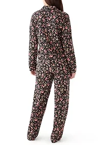Women's Long Sleeve Notch Collar Pant Pajama Set