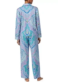 Long Sleeve Notch Collar Pant Pajama Set