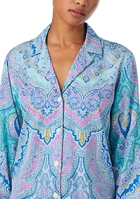 Long Sleeve Notch Collar Pant Pajama Set