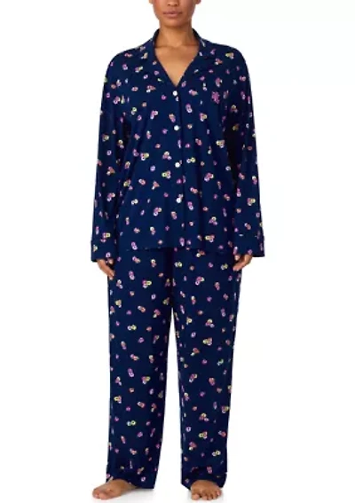 Long Sleeve Notch Collar Pant Pajama Set