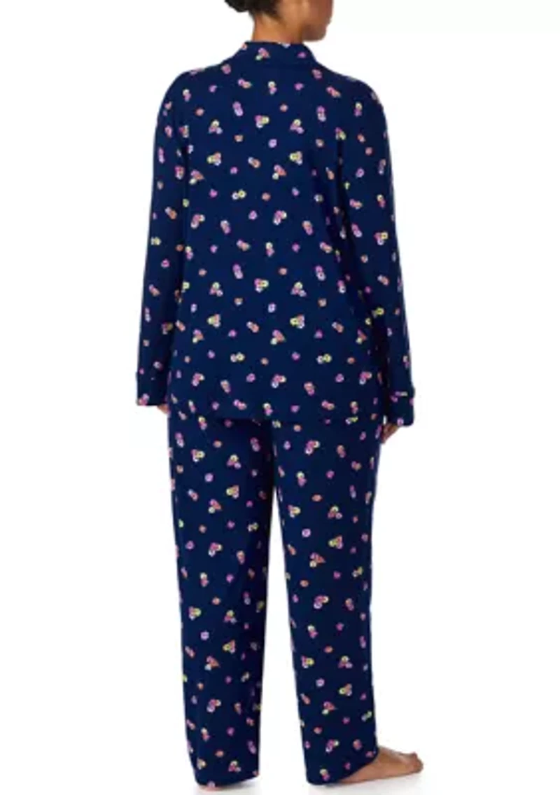 Long Sleeve Notch Collar Pant Pajama Set