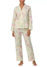 Long Sleeve Notch Collar Pant Pajama Set